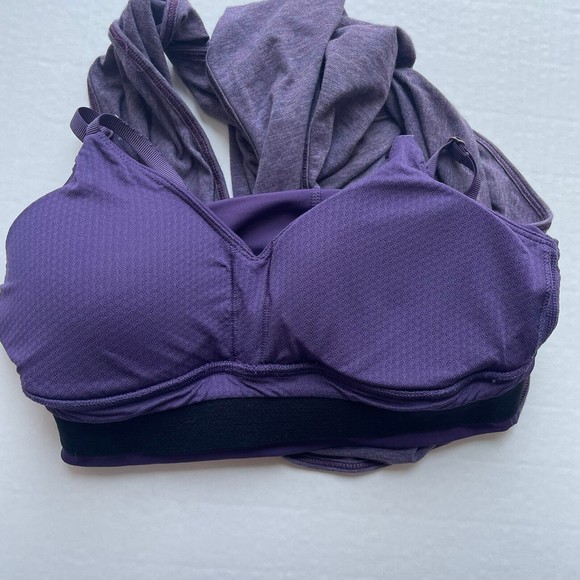 Lululemon Twist and Turn Tank Top Open Back Shelf Bra w/Pads Purple  sz XS - Picture 8 of 9